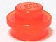 Lego alkatrész - Trans-Neon Orange Plate, Round 1x1 Straight Side