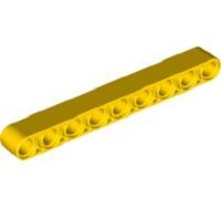Lego alkatrész - Yellow Technic, Liftarm 1x9 Thick