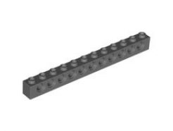Lego alkatrész - Dark Bluish Gray Technic, Brick 1x12 with Holes