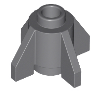 Lego alkatrész - Dark Bluish Gray Brick, Round 1x1 with Fins