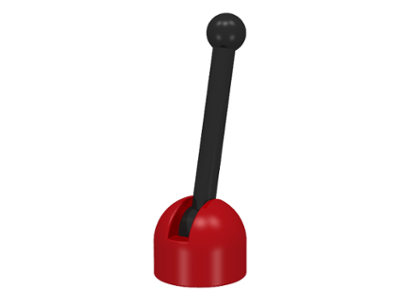 Lego alkatrész - Red Lever Small Base with Black Lever
