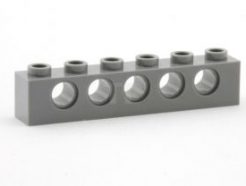 Lego alkatrész - Dark Bluish Gray Technic, Brick 1x6 with Holes