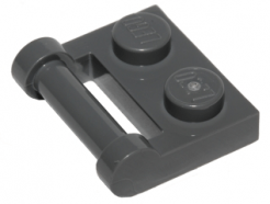 Lego alkatrész - Dark Bluish Gray Plate, Modified 1x2 with Handle on Side - Closed Ends