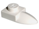 Lego alkatrész - White Plate, Modified 1x1 with Tooth Horizontal
