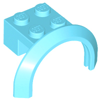 Lego alkatrész - Medium Azure Vehicle, Mudguard 4x2 1/2x1 2/3 with Arch Round