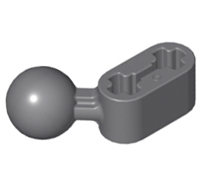 Lego alkatrész - Dark Bluish Gray Technic, Liftarm 1x2 with Ball Joint Angled
