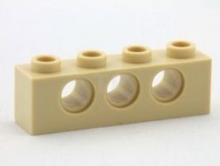 Lego alkatrész - Tan Technic, Brick 1x4 with Holes