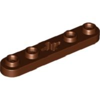 Lego alkatrész - Reddish Brown Technic, Plate 1x5 with Smooth Ends, 4 Studs and Center Axle Hole