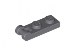 Lego alkatrész - Dark Bluish Gray Plate, Modified 1x2 with Handle on End - Closed Ends