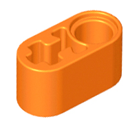 Lego alkatrész - Orange Technic, Liftarm 1x2 Thick with Pin Hole and Axle Hole