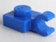 Lego alkatrész - Blue Plate, Modified 1x1 with Clip Horizontal (thick open O clip)