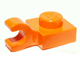 Lego alkatrész - Orange Plate, Modified 1x1 with Clip Horizontal (thick open O clip)