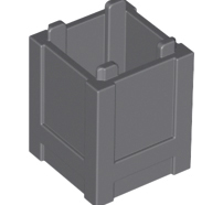 Lego alkatrész - Dark Bluish Gray Container, Box 2x2x2 - Top Opening