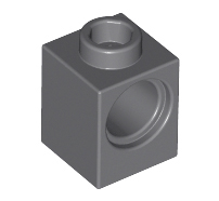 Lego alkatrész - Dark Bluish Gray Technic, Brick 1 x 1 with Hole