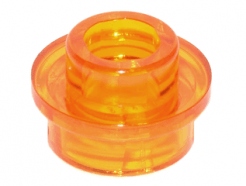 Lego alkatrész - Trans-Orange Plate, Round 1x1 with Open Stud