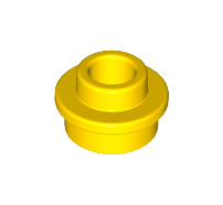 Lego alkatrész - Yellow Plate, Round 1x1 with Open Stud