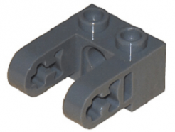 Lego alkatrész - Dark Bluish Gray Technic, Brick 1x2 with Hole and Dual Liftarm Extensions
