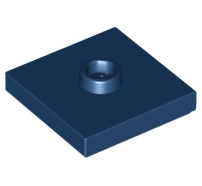Lego alkatrész - Dark Blue Plate, Modified 2x2 with Groove and 1 Stud in Center (Jumper)