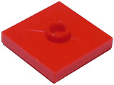 Lego alkatrész - Red Plate, Modified 2x2 with Groove and 1 Stud in Center (Jumper)