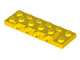 Lego alkatrész - Yellow Plate, Modified 2x6x2/3 with 4 Studs on Side