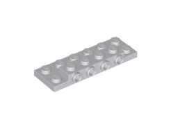 Lego alkatrész - Light Bluish Gray Plate, Modified 2x6x2/3 with 4 Studs on Side