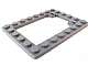 Lego alkatrész - Dark Bluish Gray Plate, Modified 6x8 Trap Door Frame Horizontal (Long Pin Holders)