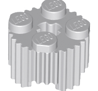 Lego alkatrész - Light Bluish Gray Brick, Round 2 x 2 with Flutes (Grill / Grille) and Axle Hole