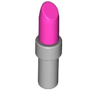 Lego alkatrész - Dark Pink Friends Accessories Lipstick with Light Bluish Gray Handle