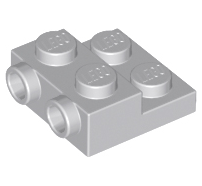 Lego alkatrész - Light Bluish Gray Plate, Modified 2x2x2/3 with 2 Studs on Side