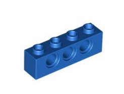 Lego alkatrész - Blue Technic, Brick 1x4 with Holes