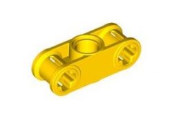Lego alkatrész - Yellow Technic, Axle and Pin Connector Perpendicular 3L with Center Pin Hole