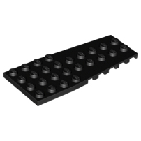 Lego alkatrész - Black Wedge, Plate 4x9 with Stud Notches