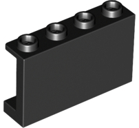 Lego alkatrész - Black Panel 1x4x2 with Side Supports - Hollow Studs
