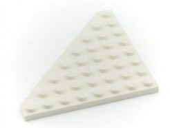 Lego alkatrész - White Wedge, Plate 8x8 Cut Corner