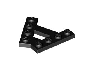 Lego alkatrész - Black Wedge, Plate A-Shape with 2 Rows of 4 Studs