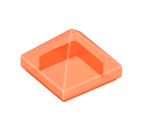 Lego alkatrész - Trans-Neon Orange Slope 45 1x1x2/3 Quadruple Convex