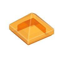 Lego alkatrész - Trans-Orange Slope 45 1x1x2/3 Quadruple Convex