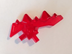 Lego alkatrész - Trans-Red Minifig, Weapon Blade with Bars and 5 Spikes
