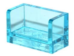 Lego alkatrész - Trans-Light Blue Panel 1x2x1 with Rounded Corners and 2 Sides