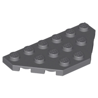 Lego alkatrész - Dark Bluish Gray Wedge, Plate 3x6 Cut Corners