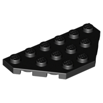 Lego alkatrész - Black Wedge, Plate 3x6 Cut Corners