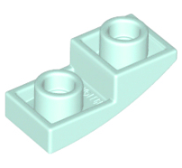 Lego alkatrész - Light Aqua Slope, Curved 2x1 Inverted