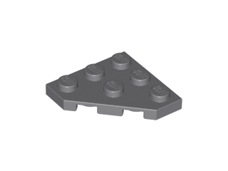Lego alkatrész - Dark Bluish Gray Wedge, Plate 3x3 Cut Corner