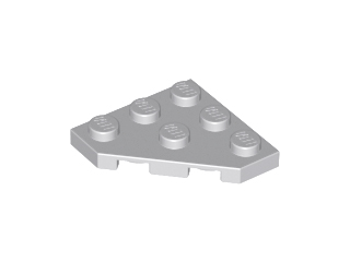 Lego alkatrész - Light Bluish Gray Wedge, Plate 3x3 Cut Corner
