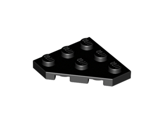 Lego alkatrész - Black Wedge, Plate 3x3 Cut Corner