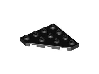 Lego alkatrész - Black Wedge, Plate 4x4 Cut Corner