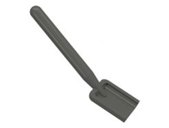Lego alkatrész - Dark Gray Minifig, Utensil Shovel (Round Stem End)