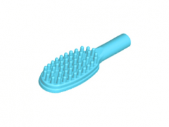 Lego alkatrész - Medium Azure Minifig, Utensil Hairbrush - Short Handle (10mm)