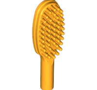 Lego alkatrész - Bright Light Orange Minifig, Utensil Hairbrush - Short Handle (10mm)