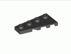 Lego alkatrész - Black Wedge, Plate 4x2 Left
